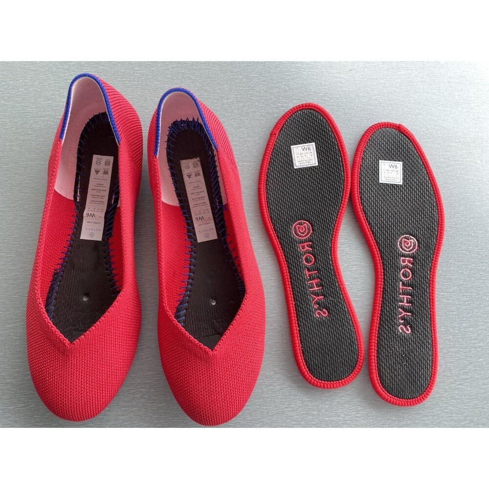 Red Women's Slip-On Flats with Removable Insoles